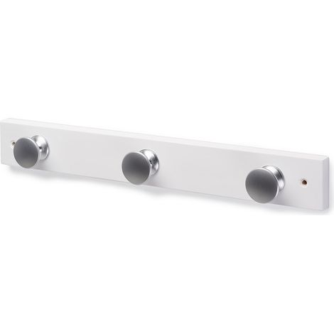 Perchero de pared decorativo atornillable con acabado cromo mate. Dimensiones: 355x42x45 mm -