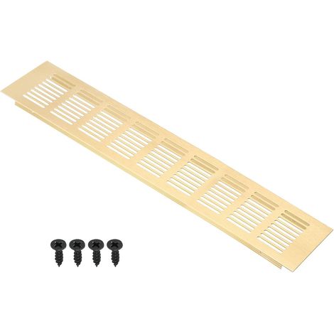 16 x 3 Pouces Grille de Ventilation Rectangulaire pour Couvercle de Sortie D'Air, Grille en Maille D'Aluminium avec Vis de Fixation pour Porte D'Armoire de Garde-Robe, Ton Doré (1/5)