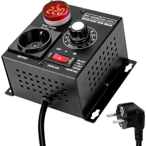 Variateur de Vitesse pour Moteur, AC 220V 9A 4000W SCR Régulateur De Tension, Contrleur de Vitesse du Ventilateur, Régulateur de Vitesse pour le Contrle de l'éclairage, Température et Vitesse (1/5)