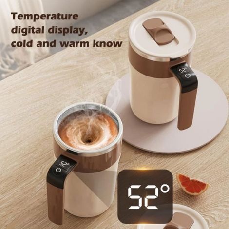 Tasse À Mélange Automatique - Acier Inoxydable 316 - Écran LCD Thermomètre - Rechargeable - 400 ml (1/4)