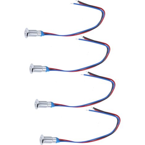 2 Pièces Feux de Signalisation LED Bicolores Étanches IP67 Métal 8mm 220V (Rouge Vert)