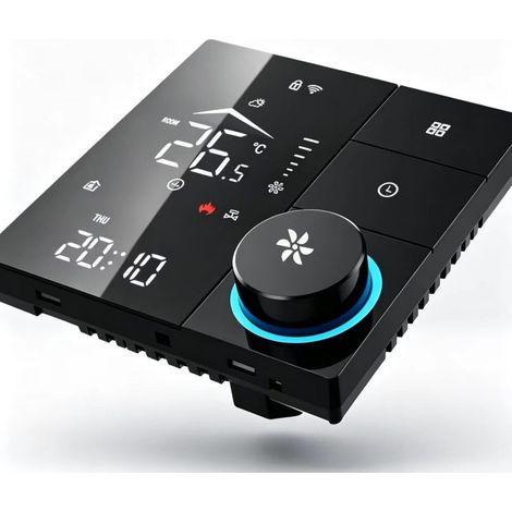 Thermostat variateur WiFi 0-10V DC pour climatiseur central, noir