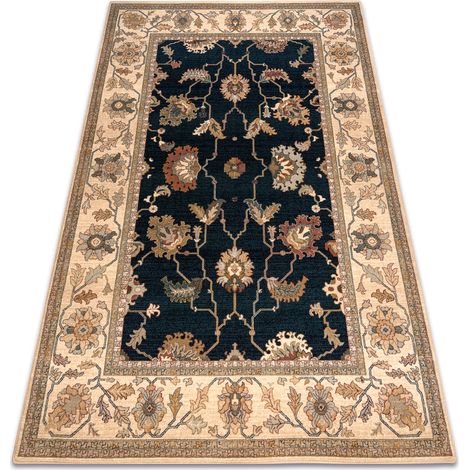 Alfombra de lana POLONIA Loare Marco velvet azul oscuro blue 170x235 cm