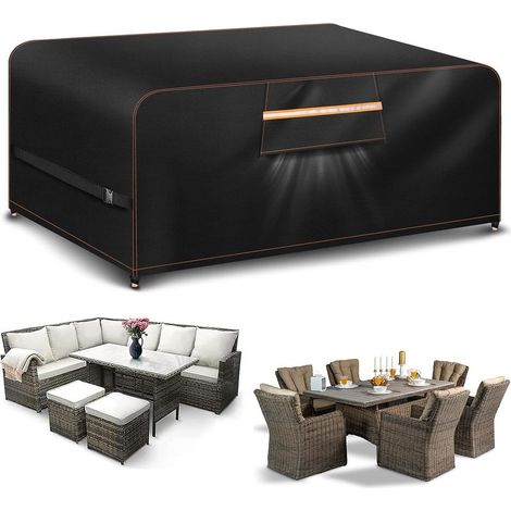 Housse Table De Jardin Avec éVent D'Air 420D Oxford Housse Protection Salon De Jardin Protection Table Exterieur 200x160x74CM Exterieur Impermeable RéSistance Au Vent (1/5)