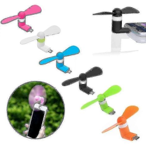 Lot de 6 mini ventilateurs portables Type-C avec connecteur USB Type-C pour téléphones portables-AquaForge