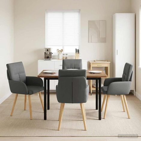 vidaXL Sillas de comedor 4 uds. Tela Gris oscuro 60 x 56 x 93 cm (1/5)