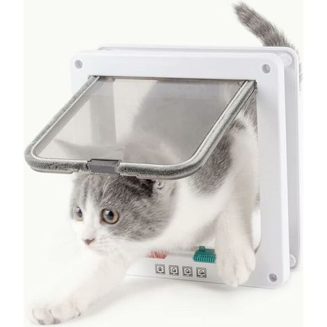 Grande porte pour chat de 23,5 x 25 x 5,5 cm, porte à chatière silencieuse pour chien, facile à installer, convient pour les chats, chatons et chatons (1/4)