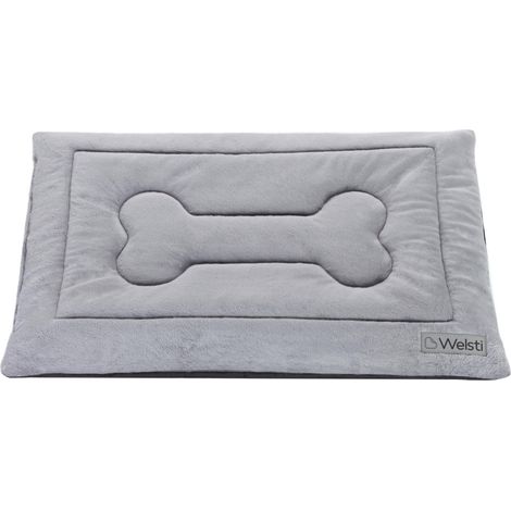 Panier pour chat, tapis pour chien, Welsti fourrure grise M 70x50 (1/5)