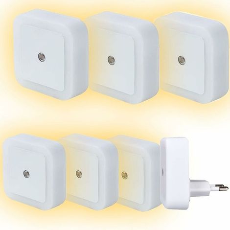 [Lot de 6] Veilleuse Prise Electrique Enfant- Détecteur Automatique Jour/Nuit veilleuse LED à brancher sur les murs, Lampe cellule photoélectrique crépusculaire (1/5)