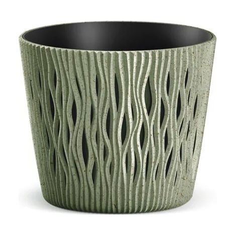 Pot de fleurs rond Sandy ECO Wood DSR130W vert Prosperplast