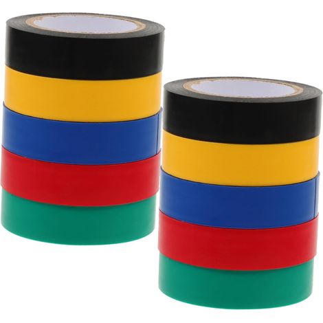 10 rouleaux de ruban isolant électrique pour usage intérieur et (1/5)