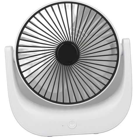 Ventilateur de bureau rechargeable, petit, silencieux et portable, alimenté par batterie USB, 3 vitesses, ventilation puissante, idéal pour les chambres d'étudiants (noir). (1/5)