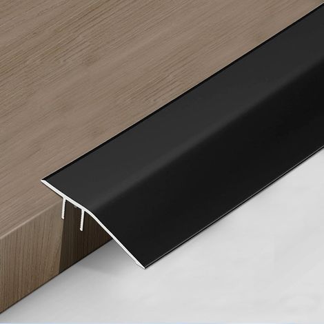 Bande de transition en aluminium, profilé de transition - Compensation de hauteur 5 à 12 mm - Rampe de seuil - Réducteur de sol pour seuil de porte, stratifié, carrelage, parquet en bois - 0,9 m x 43 (1/5)
