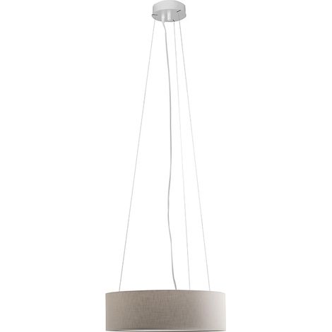 Vivien Lampada a Sospensione Bianca, Paralume Cilindrico Avorio, E27, IP20, 48cm - Rossini Group - Design Minimal ed Elegante (1/5)
