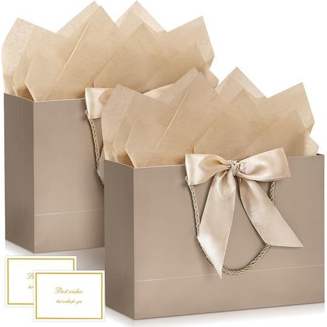 Geschenktüten aus Papier 4 große Geschenktüten mit Henkel Maße 28 x 20 x 10 cm luxuriös mit Verschlussband ideal für Geburtstagsfeiern und (1/4)