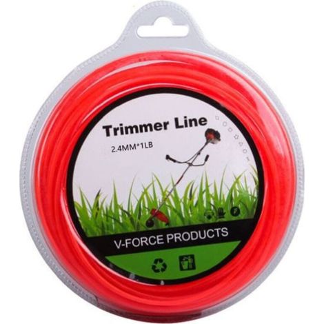 Fil Débroussailleuse Orange 2.4mm x 80m Nylon Robuste Ligne Coupe Ronde Universel (1/4)