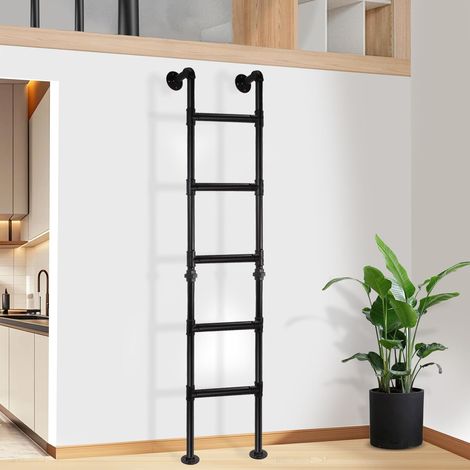 Échelle de lit superposé à 5 marches, montée au Mur ou au Sol, échelle de Sortie Robuste pour fenêtre de sous-Sol, échelle d'escalade pour Grenier, dortoir, Maison, capacité Charge 150kg, 170cm/5,6FT (1/5)