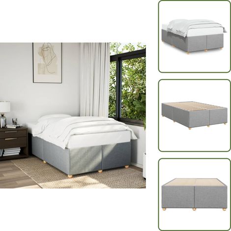 Cama de tela - vidaXL Estructura de cama sin colchón tela gris claro 120x200 cm - Cama gris claro