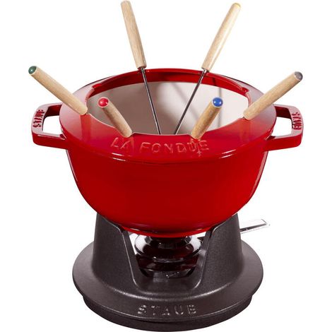 Juego de Fondue Gourmet 18 cm Rojo en Hierro Fundido (1/4)