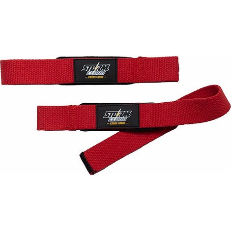 Correas de entrenamiento StormCloud para peso muerto y levantamiento de pesas, color rojo. (1/4)