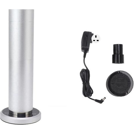 Zylindrischer 120-ml-Diffusor für ätherische Öle mit Vernebelungssystem für Zuhause, Spa oder Büro. Silberner Stecker, 100–240 V.