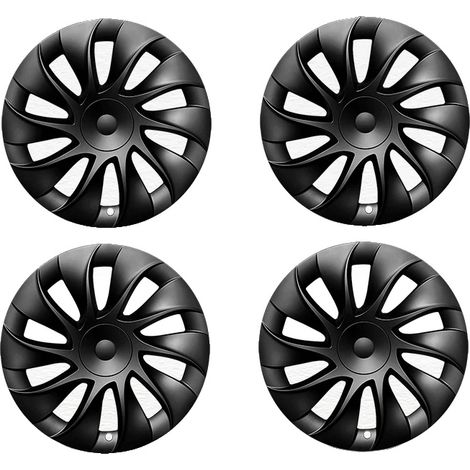 Embellecedor de rueda, estilo Cyclone, diseño de llanta completa, estilo Cyclone negro, Tesla, 2020-2024 (1/2)