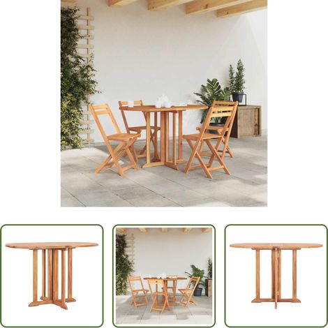 vidaXL Table en teck - Table pliable de jardin papillon 120x70x75 cm Bois teck solide (1/5)