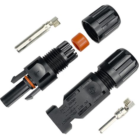 Paire de connecteurs MC4 mâle et femelle Alcapower pour systèmes photovoltaïques, tension 1000 V CC, courant maximal 30 A, indice de protection IP67 (1/2)