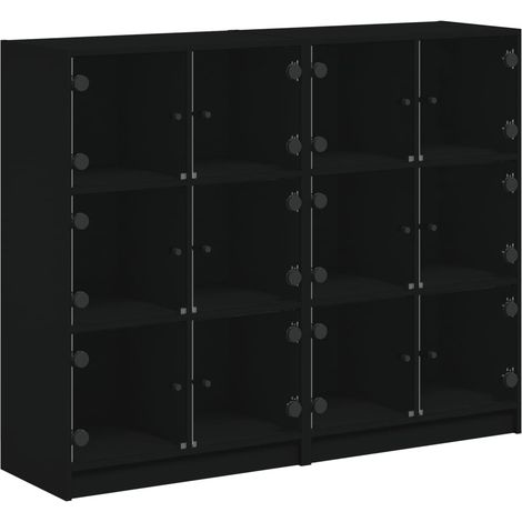 Maison Exclusive - Bücherregal mit Türen Schwarz 136x37x109 cm Ho