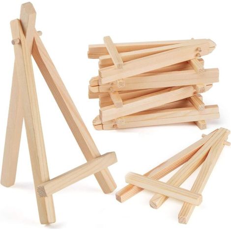 Bardusch-Lot de 20 chevalets bois 15x8 cm, présentoir cartes, photos, artisanat, fêtes (1/5)