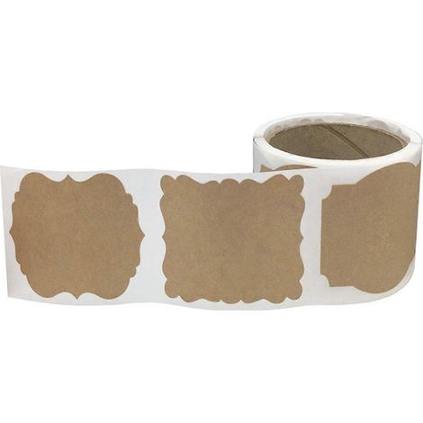 Étiquettes autocollantes en papier kraft à faire soi-même, vierges, pour cadeaux faits main, pâtisserie --- (1/5)