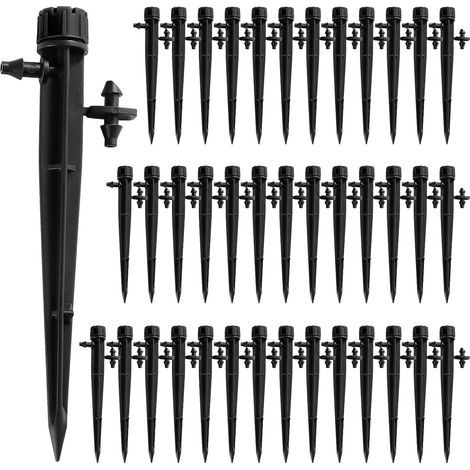 Pack of 40 8-hole garden sprinklers, drip irrigation system, 4/7" hose, black, 13 cm (1/5)