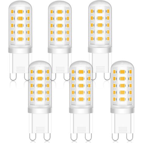 Ampoules LED G9 5W, équivalent 50W halogène, Ampoule Led G9 Blanc Chaud 2700K, Base en céramique, 300lm, Non Dimmable, Sans Scintillement, pour Cuisine Chambre Salon Jardin, lot de 6 (1/5)