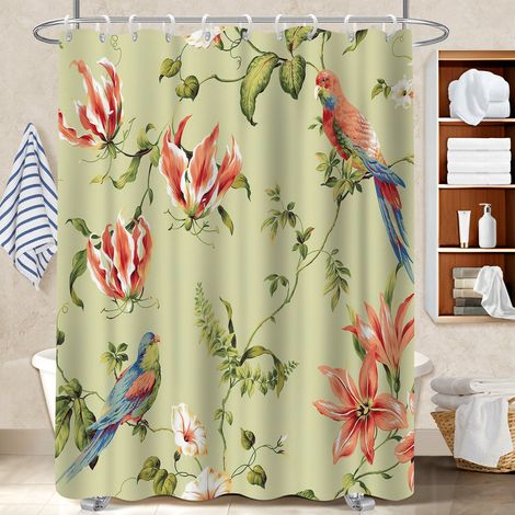Rideau douche imperméable polyester 180x180 À œillets renforcés séparation douche pour maison de vacances au bord de la mer (1/5)