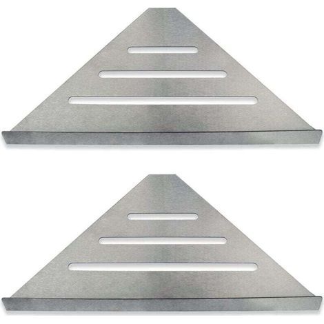 Eckduschablage fürs Badezimmer, 2er-Set aus Edelstahl, hochwertiges, modernes Eckdesign, Wandmontage und einfache Installation, Ablagehalterung (1/4)