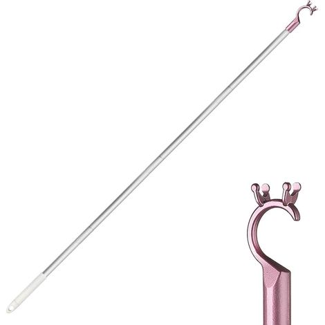 Roof Window Open Rod with Rod Hook, Window Opener Rod with Hooks, Window Handle Extension with Pull Hook (Pink) (1/5)