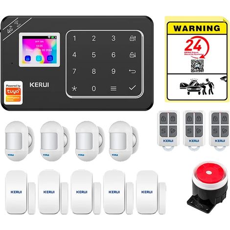 Sistema de alarma inteligente para el hogar, compatible con control por voz, alertas instantáneas, kit de alarma de 3 unidades, enchufe europeo. (1/2)