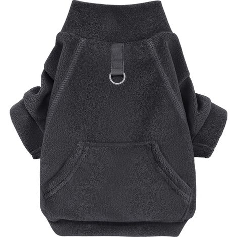 Pull polaire pour chien avec double anneau en D et poche Pull chaud pour petit et moyen chien chat Vêtement d'hiver pour animaux de compagnie (1/5)