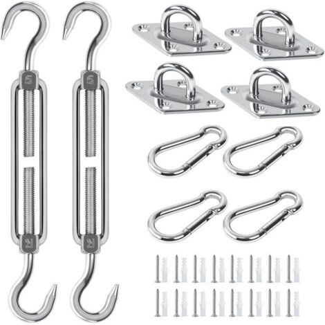 Kit de Fixation pour Parasols et voiles d'ombrage, Acier Inoxydable Parasols et voiles d'ombrage Kit de Fixation pour Triangle et Carré, Rectangle, du Parasols et voiles d'ombrage Accessoires de Fix (1/5)