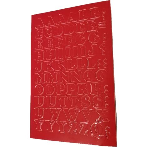 Lettere autoadesive in lamina, 1 cm, rosse