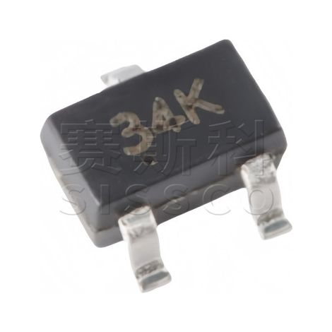 Changdian CJ3134KW MOSFET with 34KN channel marking, 20V/750mA, electronic component chip, 5 units.