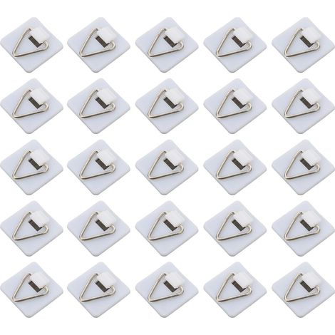 CCYKXA50pcs White Adhesive Wall Hooks for Photo Frames and Pictures, Self-Adhesive, Strong Load Capacity, Made of PP and Iron, Home (1/5)