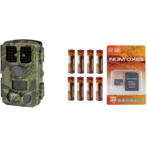 Pack 1 piège photographique PIE1077 + 8 piles AA + 1 carte mémoire 32 GB