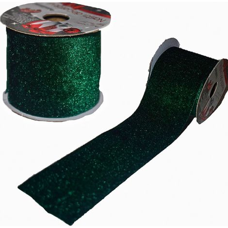 Nastro per albero di natale nastrino velluto verde decorazioni addobbi natalizi rotolo 270 cm confezioni pacco regalo doni (1/5)