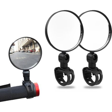 2-Piece Bicycle Mirror, 360° Adjustable and Swivel, Universal Wide-Angle Bicycle Mirror for Mountain Bikes, Road Bikes, and Handlebars (1/5)