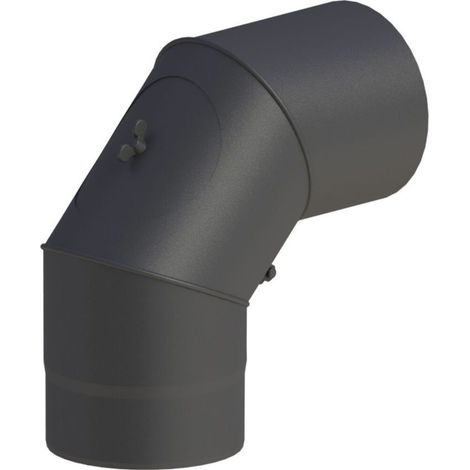 Coude pivotant Ø 180 mm pour tuyau de poêle 0-90° avec porte