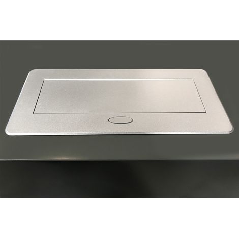 Emuca – Bloc multiprise encastrable Atom 26 Lite – 2 prises Schuko 3000W – 2 ports USB A et C 5V – Câble 1,5m – Finition aluminium (1/8)