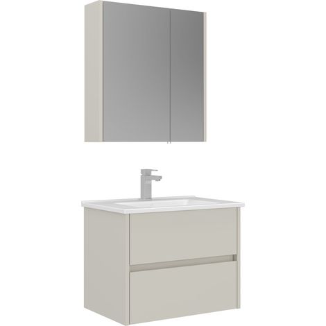Waschtisch-Set mit Spiegel (2-teilig) "Arno 65" – 65 x 45 x 52 cm – Cashmere (1/3)