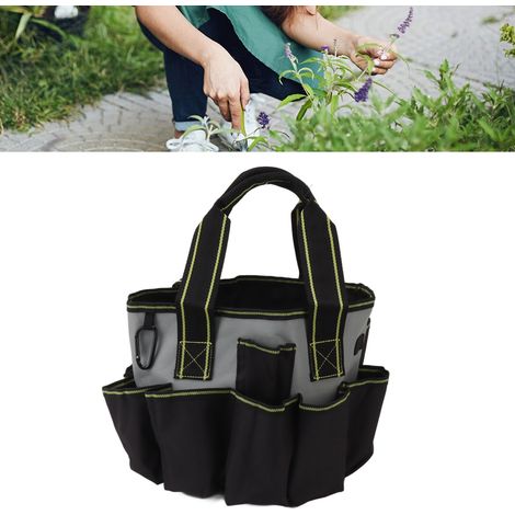 Sac de rangement pour outils de jardinage et d'aménagement paysager, sac de rangement rond pour outils d'électricien, patchwork uni (1/5)