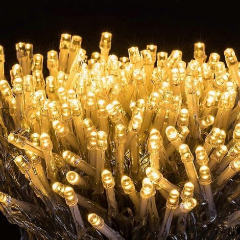 Guirnalda de luces navideñas para exteriores de 25,3 metros (83 pies) con 1000 LED, resistente al agua y enchufable. (1/2)